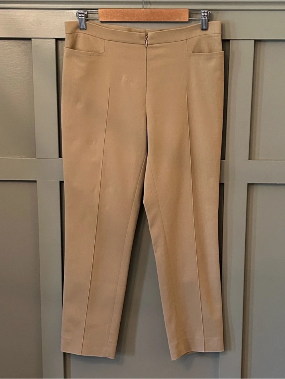 Akris Punto Franca Ankle Length Pants Techno Cotton Tan Size 8
